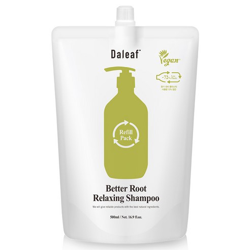 달리프 클로렐라 베러 루트 릴렉싱 샴푸 리필팩, 1개, 500ml