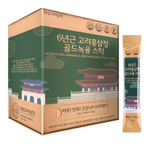 개성고려삼인 6년근 고려홍삼정 골드녹용 스틱 100p, 1200g, 1개