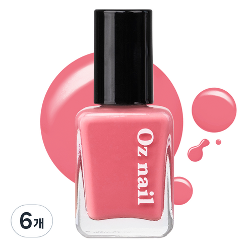 오즈네일 샤인 무드 네일 컬러 매니큐어, NE01 핑키펑키, 8ml, 6개