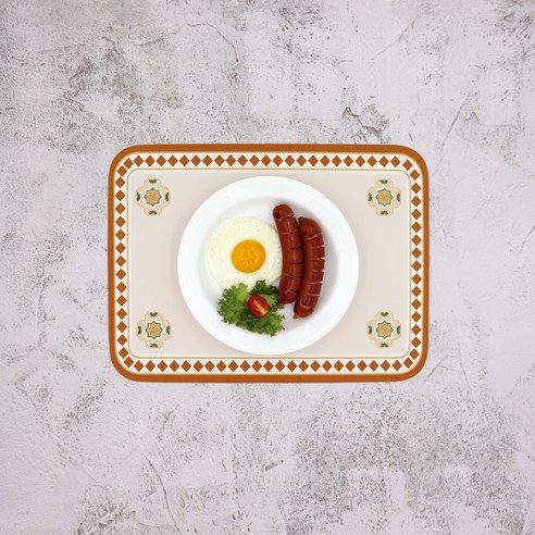Itar 로맨틱 로맨틱 방수 식탁매트 테이블 2p, 살구꽃, S(40 x 30 cm)