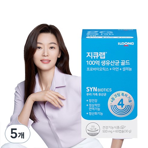 지큐랩 100억 생유산균 골드, 60정, 5개