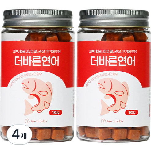 제로랩스 반려동물 더바른 져키 180g, 4개, 연어