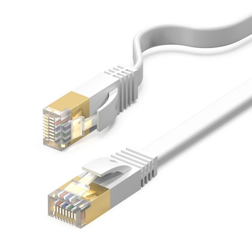 홈플래닛 CAT7 SSTP 10Gbps 평면 케이블, 화이트, 1개, 10m