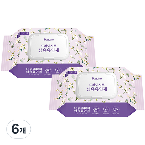 퓨어주르 드라이시트 섬유유연제 화이트머스크, 30매, 6개