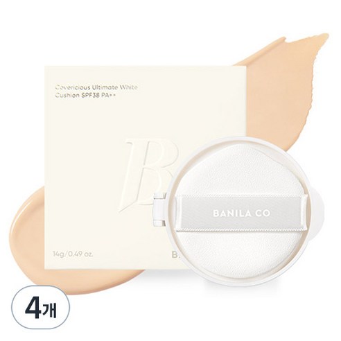 바닐라코 커버리셔스 얼티밋 화이트 쿠션 파운데이션 리필 14g, 21 아이보리, 4개