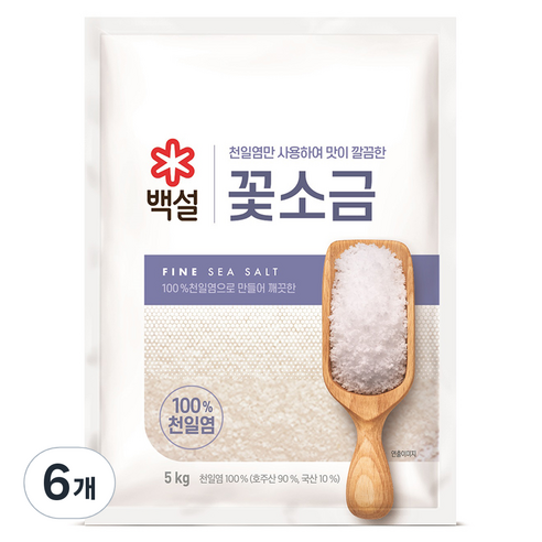 백설 꽃소금, 5kg, 6개