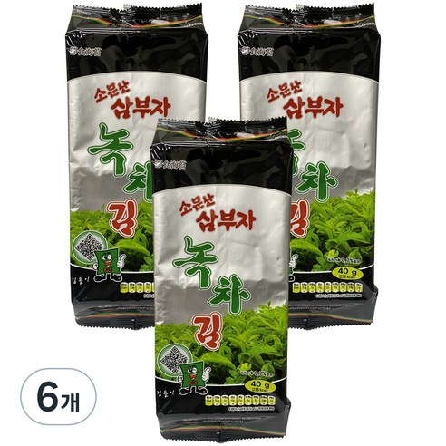 오물조물얌얌 소문난 삼부자 녹차 식탁김, 40g, 6개