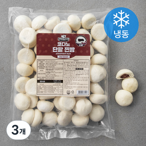 코다노 단팥 찐빵 (냉동), 1.25kg, 3개