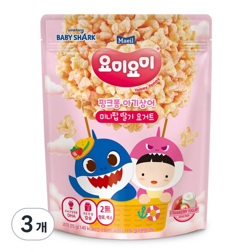 요미요미 미니팝 25g, 딸기요거트, 25g, 3개 딸기요거트 × 25g × 3개 섬네일