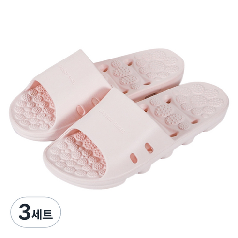 언헤브 패션 지압 슬리퍼 240, 01 핑크, 3세트
