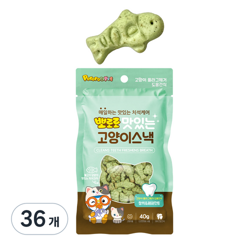 에이비에스엘 뽀로로 맛있는 고양이 스낵, 혼합맛(참치/페퍼민트), 40g, 36개