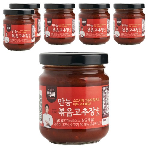 백쿡 백종원의 만능볶음고추장소스, 150g, 6개