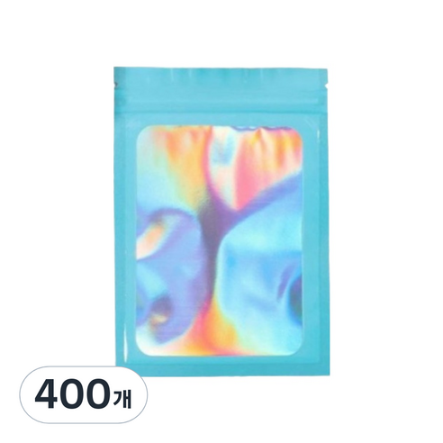 올하이 컬러풀 오로라 다용도 OPP 소품 포카 포장 지퍼백 슬리브 포장봉투 7.5 x 10 cm, 400개, 블루