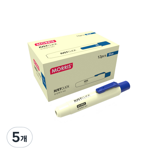 모리스 JUSTCLICK 유성매직 M2, 블루, 60개