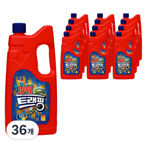 백광 트래펑 배수구세정제, 1L, 36개