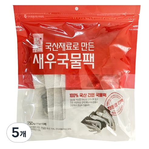 해심 새우 국물팩 10p, 150g, 5개