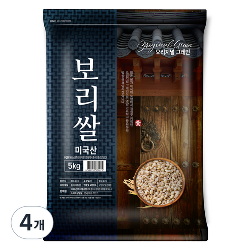 오리지널그레인 미국산 보리쌀, 5kg, 4개