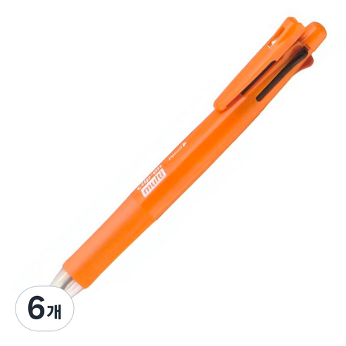 제브라 클립온멀티 다색펜 B4SA1, 파워풀오렌지, 6개