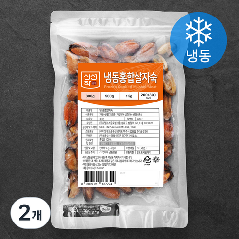 신선작 자숙 홍합살 (냉동), 300g, 2개