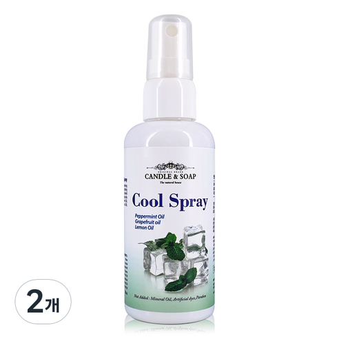 캔들앤솝 피부에 뿌리는 쿨스프레이 바디미스트 페퍼민트향, 100ml, 2개