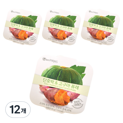 가보팜스 단호박 고구마 퓨레, 90g, 12개