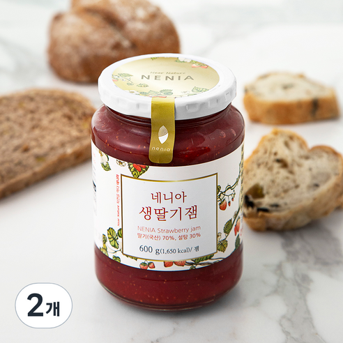 네니아 생딸기잼, 600g, 2개