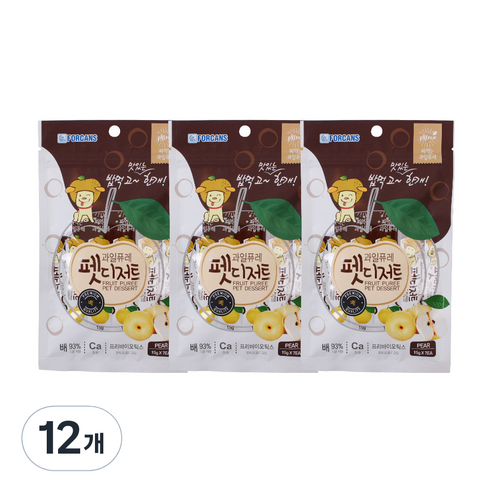 포켄스 과일퓨레 펫디저트 15g x 7p, 배, 105g, 12개