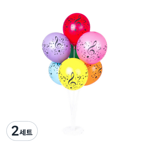 파티쇼 풍선꽂이장식세트70cm 인쇄, 뮤직파티혼합, 2세트