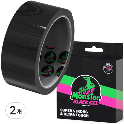 몬스터클리어겔 초강력 양면테이프 40mm x 2m, 블랙, 2개