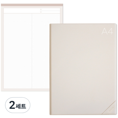 데얼스 도큐먼트 파일홀더 A4 + 노트패드 A4, 바닐라, 2세트