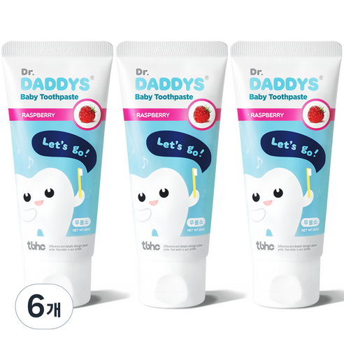 닥터데디스 아동용 무불소 베이비 치약, 60g, 6개