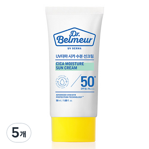 더페이스샵 닥터벨머 UV 더마 시카 수분 선크림 SPF50+ PA++++, 50ml, 5개