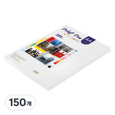 종이문화 프린트프로 두꺼운 칼라복사지 No 30 스노우화이트 205g, A4, 150개