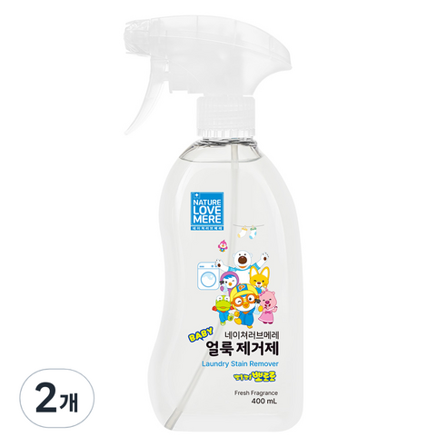 네이쳐러브메레 뽀로로 울트라 젤 용기형 얼룩제거제, 400ml, 2개