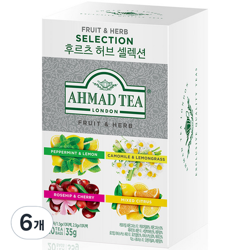 아마드티 후르츠 허브 셀렉션 20티백, 35g, 6개, 1개입