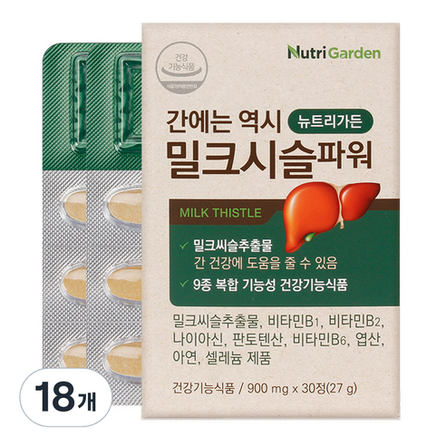 뉴트리가든 간에는 역시 밀크시슬 파워, 30정, 18개