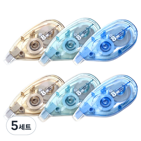 다다 Side Grip 수정테이프 8m, 민트 + 브라운 + 블루, 30개