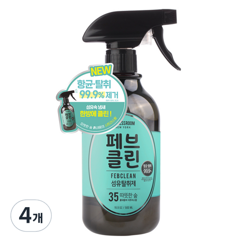 더블유드레스룸 페브클린 섬유탈취제 No.35 그린얼스, 500ml, 4개