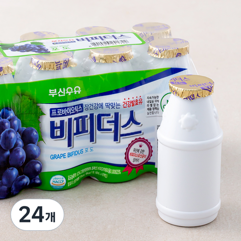 부산우유 비피더스 포도 발효유, 140ml, 8개입, 3개
