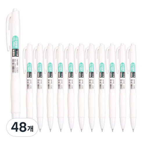 델리 노크식 젤잉크펜 0.5mm S08-F, 블랙(잉크) + 불투명(바디), 48개