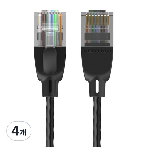 벤션 10기가비트 랜선 CAT6A 5m, 블랙, 4개