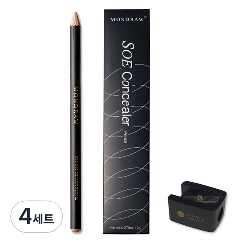 몬드로우 소이 펜슬 컨실러 2g + 샤프너 세트, MC503(컨실러), 블랙(샤프너), 4세트