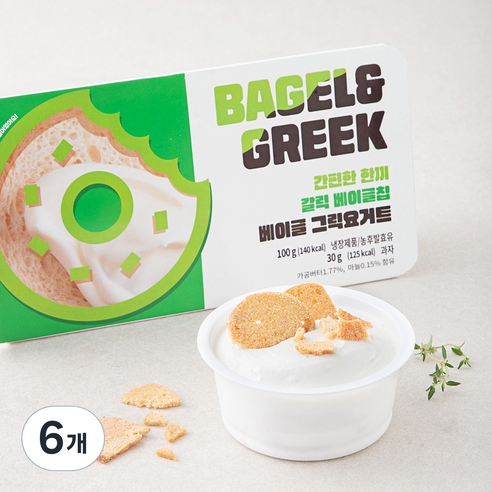 베이글 그릭요거트 베이글칩 갈릭버터, 130g, 6개