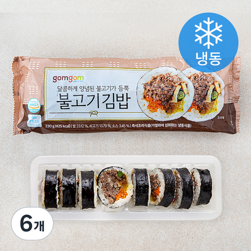 곰곰 불고기 김밥 (냉동), 230g, 6개