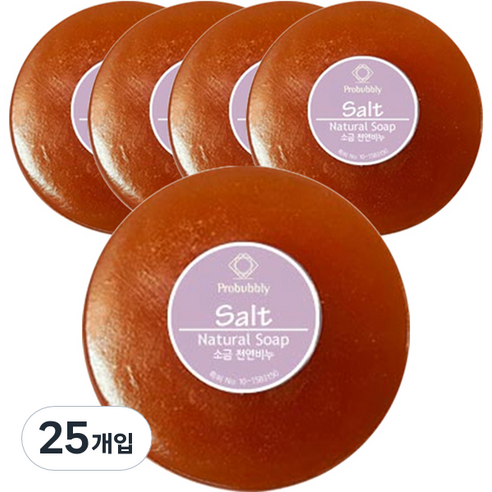 프로버블리 소금 중성비누 연붉은색, 110g, 25개
