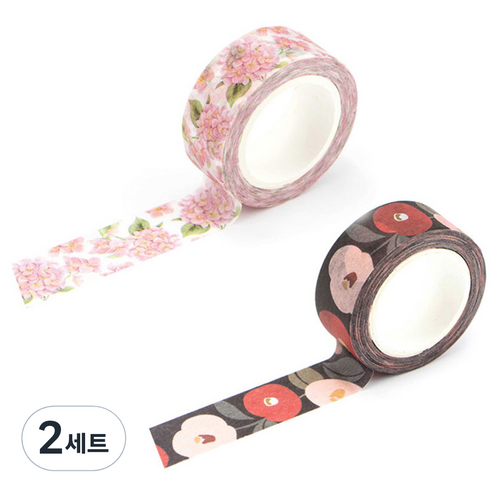 라이프포인트 내츄럴 일러스트 마스킹 테이프 02동백꽃 세트, 02동백꽃, 07분단, 2세트