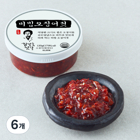 동광 김정숙 젓갈 비빔오징어젓, 120g, 6개