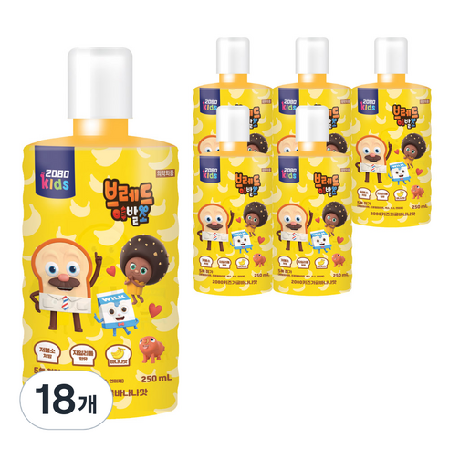 2080 키즈가글 브레드 이발소 바나나맛, 250ml, 18개