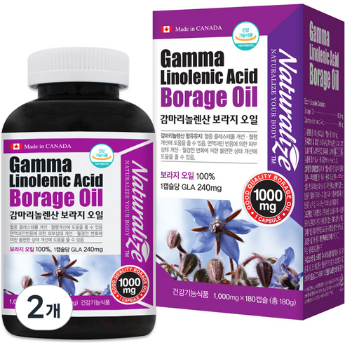 네추럴라이즈 감마리놀렌산 보라지오일 1000mg, 180g, 2개