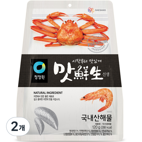 대상 청정원 맛선생 해물 분말, 120g, 2개